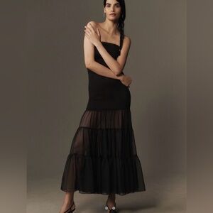 Bardot Black Sheer Trim Maxi Dress